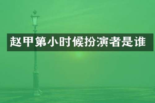 赵甲第小时候扮演者是谁