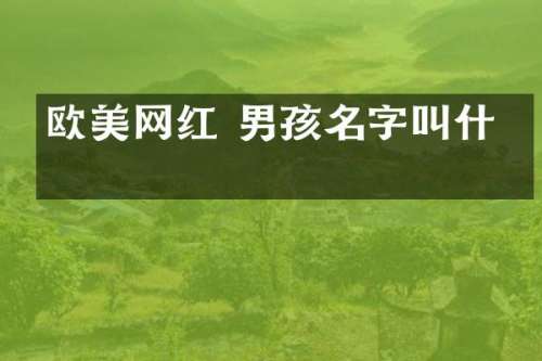 欧美网红 男孩名字叫什么