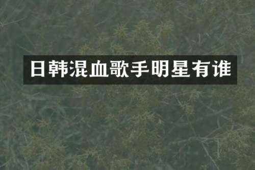 日韩混血歌手明星有谁