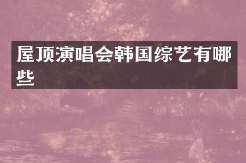 屋顶演唱会韩国综艺有哪些