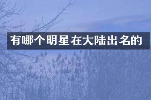有哪个明星在大陆出名的