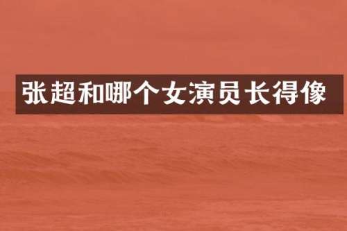 张超和哪个女演员长得像