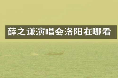 薛之谦演唱会洛阳在哪看