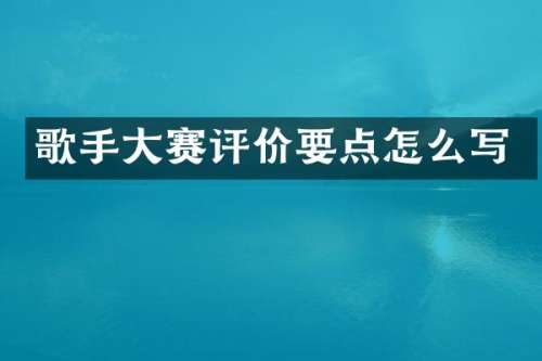 歌手大赛评价要点怎么写