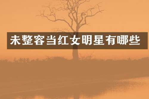 未整容当红女明星有哪些