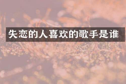 失恋的人喜欢的歌手是谁