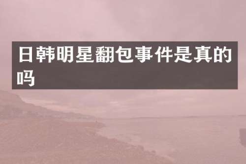 日韩明星翻包事件是真的吗