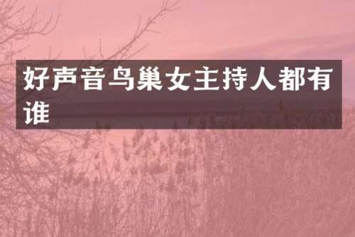 好声音鸟巢女主持人都有谁