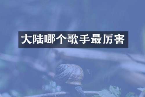 大陆哪个歌手最厉害