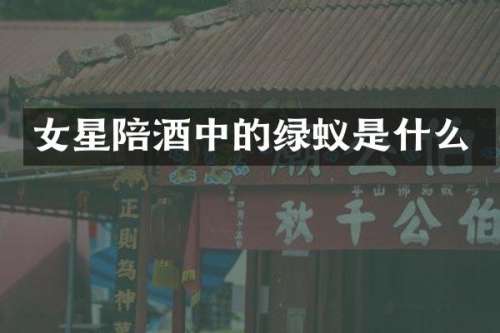 女星陪酒中的绿蚁是什么