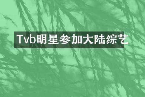 Tvb明星参加大陆综艺