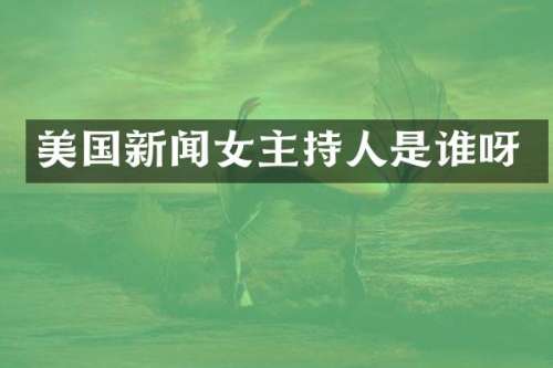 美国新闻女主持人是谁呀