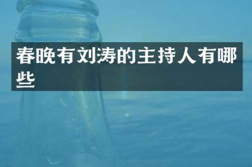 有刘涛的主持人有哪些