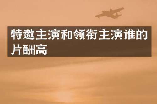 特邀主演和领衔主演谁的片酬高