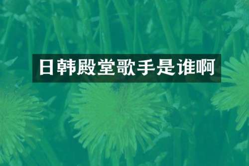 日韩殿堂歌手是谁啊