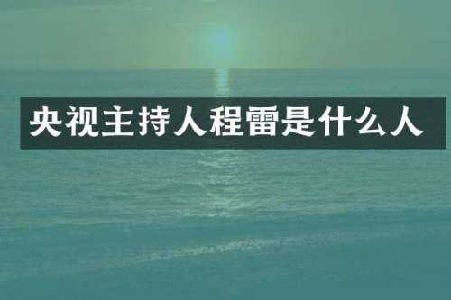 央视主持人程雷是什么人
