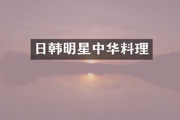 日韩明星中华料理