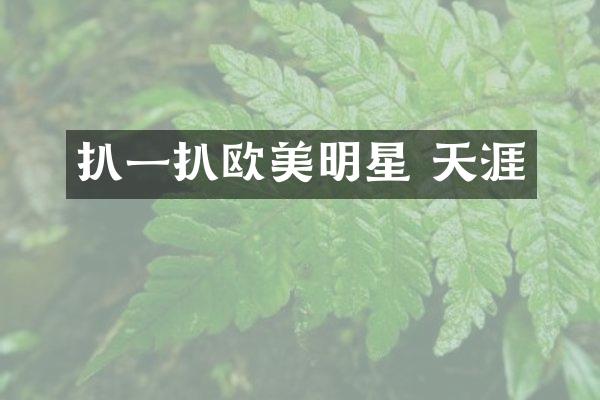 扒一扒欧美明星 天涯