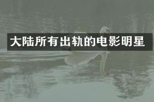 大陆所有出轨的电影明星