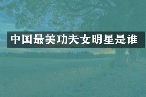 中国最美功夫女明星是谁