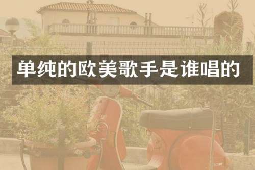 单纯的欧美歌手是谁唱的
