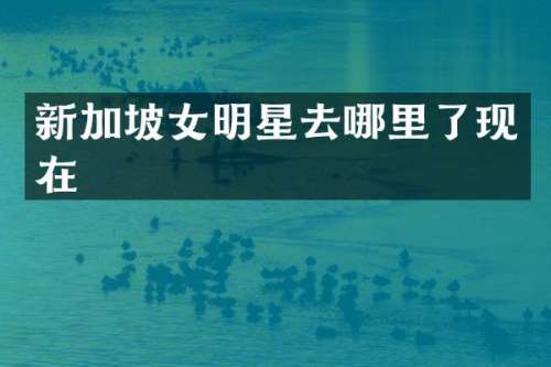 新加坡女明星去哪里了现在