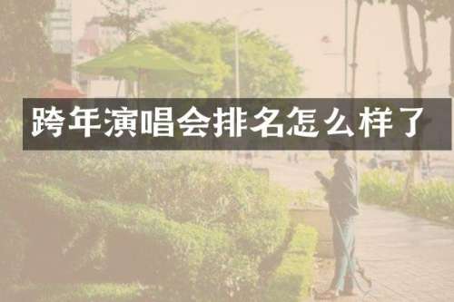 跨年演唱会排名怎么样了
