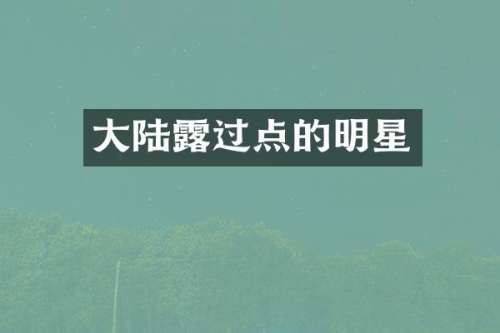大陆过点的明星