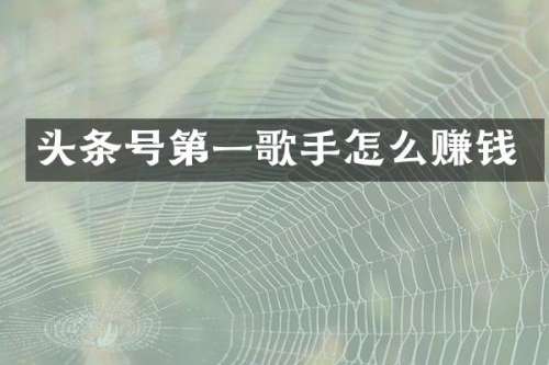 头条号第一歌手怎么赚钱