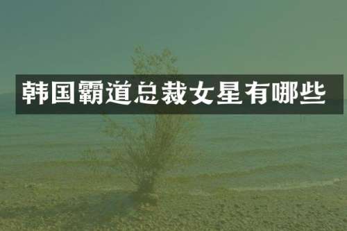 韩国霸道总裁女星有哪些
