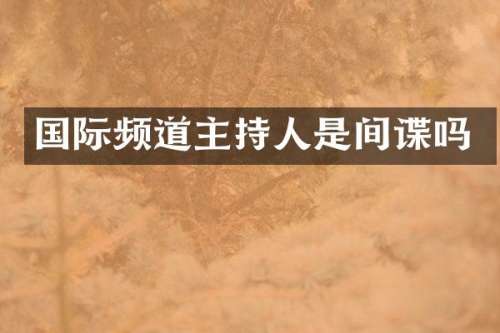国际频道主持人是间谍吗
