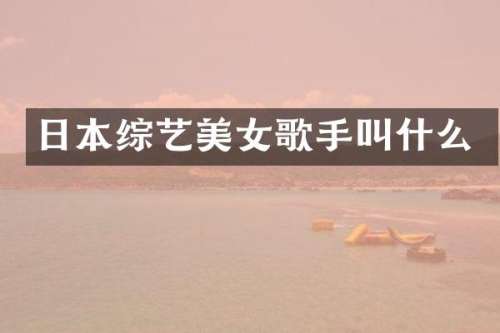 日本综艺歌手叫什么