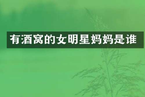 有酒窝的女明星妈妈是谁