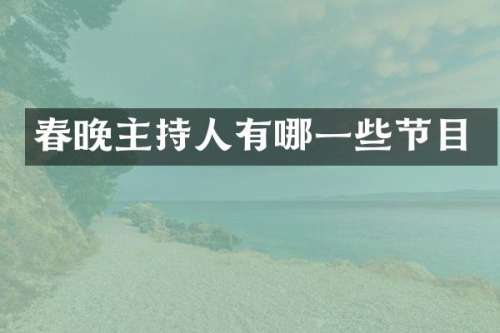 主持人有哪一些节目