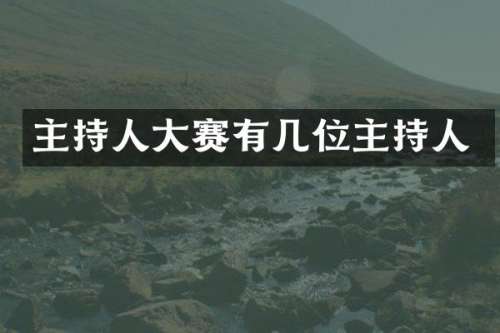 主持人大赛有几位主持人