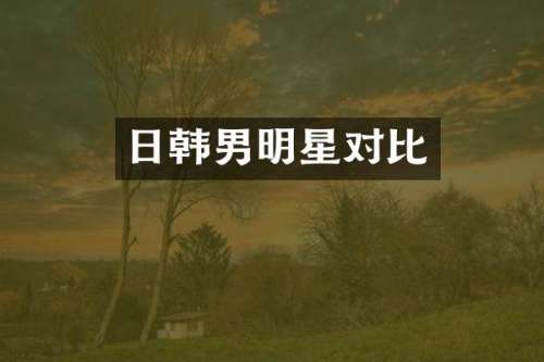 日韩男明星对比