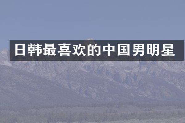 日韩最喜欢的中国男明星