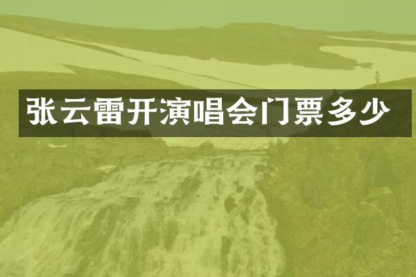 张云雷开演唱会门票多少
