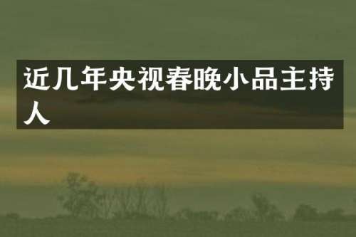 近几年央视小品主持人