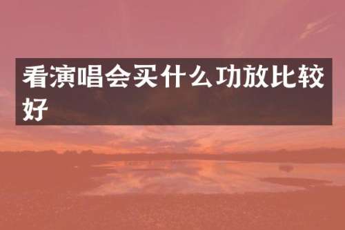 看演唱会功放比较好