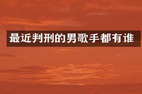 最近判刑的男歌手都有谁