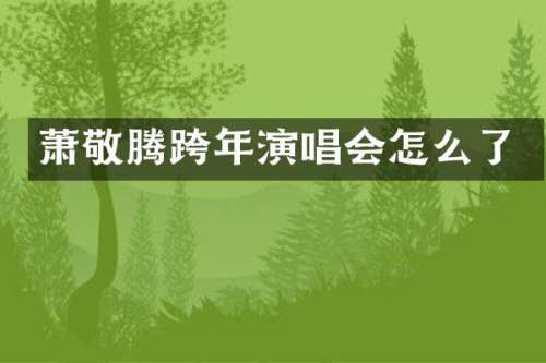 萧敬腾跨年演唱会怎么了