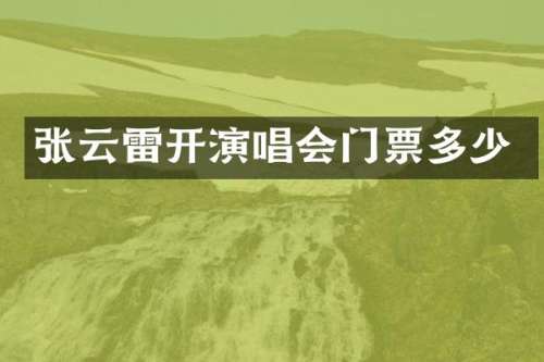 张云雷开演唱会门票多少