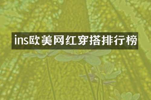 ins欧美网红穿搭排行榜