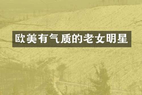 欧美有气质的明星