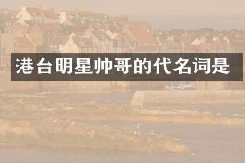 港台明星帅哥的代名词是