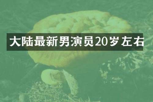 大陆最新男演员20岁左右