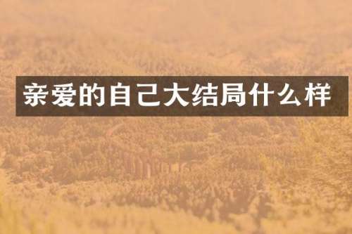 亲爱的自己大结局什么样