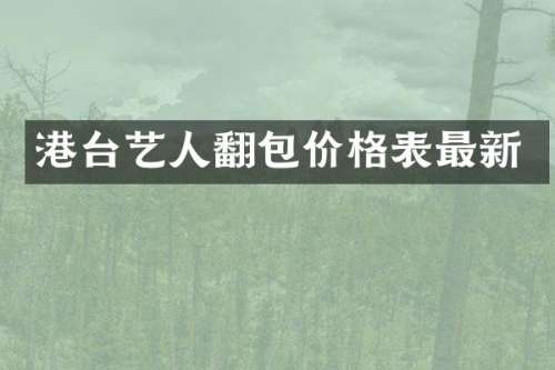 港台艺人翻包价格表最新