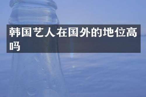 韩国艺人在国外的地位高吗